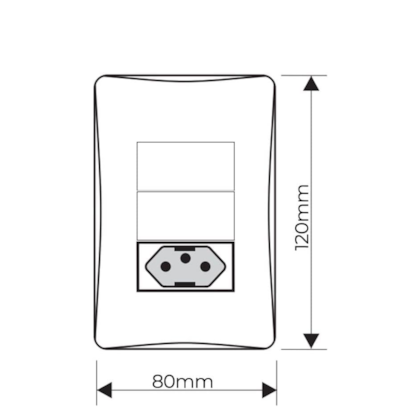 2 Interruptores Simples + 1 Tomada 2P+T 20A/250V-Habitat Black