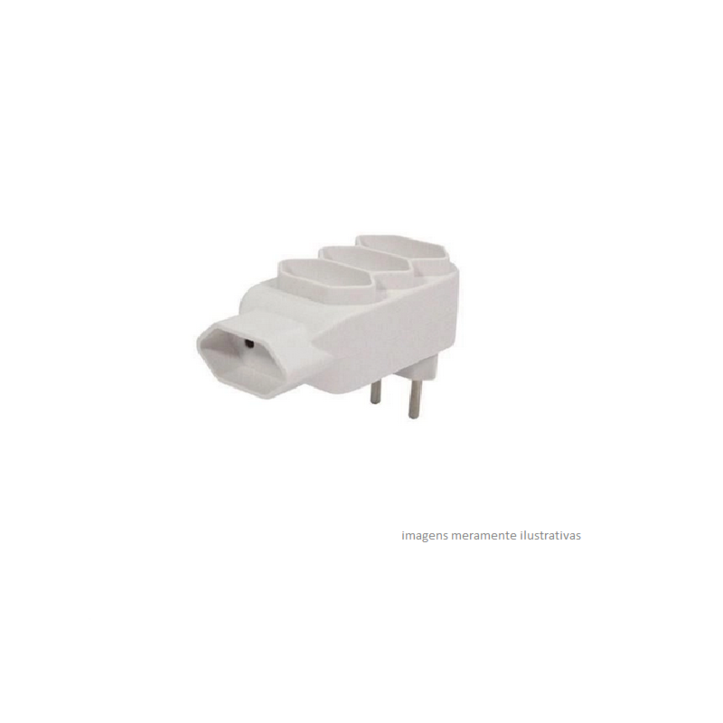 Adaptador para tomada 2 pinos com 4 tomadas 180100005 110V/220V