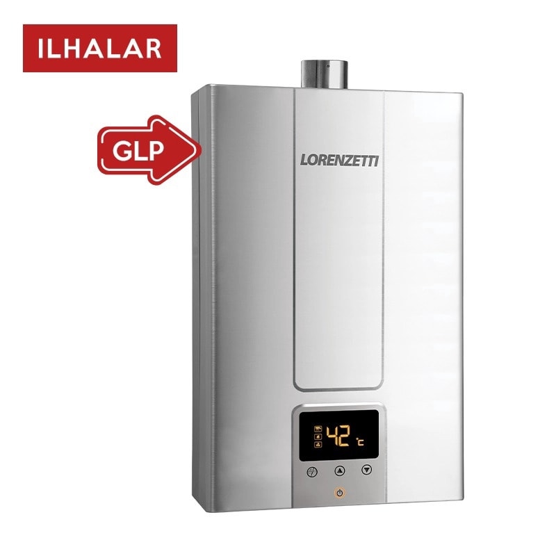 Aquecedor a Gas modelo lz Digital 1600-DE-INOX glp lorenzetti