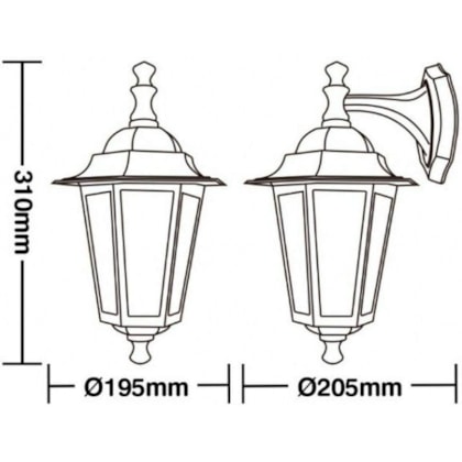 Arandela Para Parede Taschibra Tlf 27 Aluminio E27 Bc