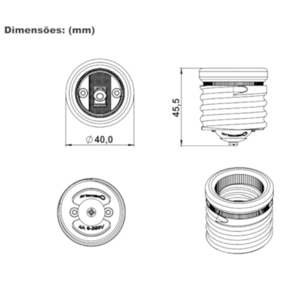 Base/Soquete E40p/E27-Adapt Porc.Bco