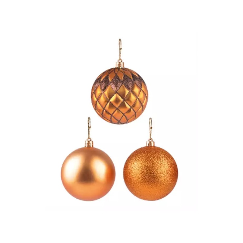 Bola Para Arvore De Natal 8cm Bronze Diamante 4 Pecas - Centro Elétrico Bola Para Arvore De Natal 8cm Bronze Diamante 4 Pecas - Centro Elétrico
