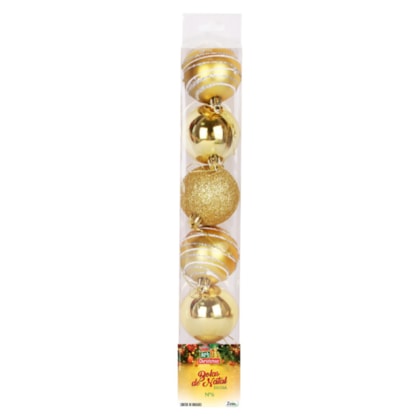 BOLA TB ESFERA 6CM C/6PCS DOURADA