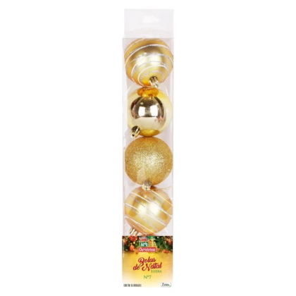 Bola Tb Esfera 7cm C/5pcs Dourada