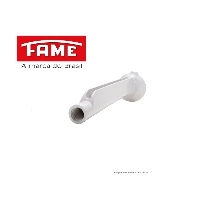 Braco Para Chuveiros Fame-Super Cano Branco 30cm