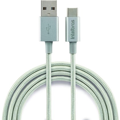 Cabo USB-C em nylon 1,5 m EUAC 15NB Branco Intelbras