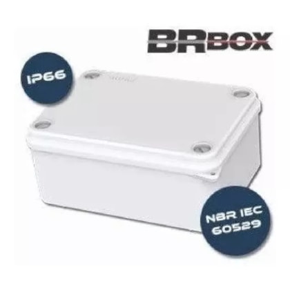 Caixa De Passagem Hermetica Branca 240X190X90Mm Ip66 Brbox-Brum