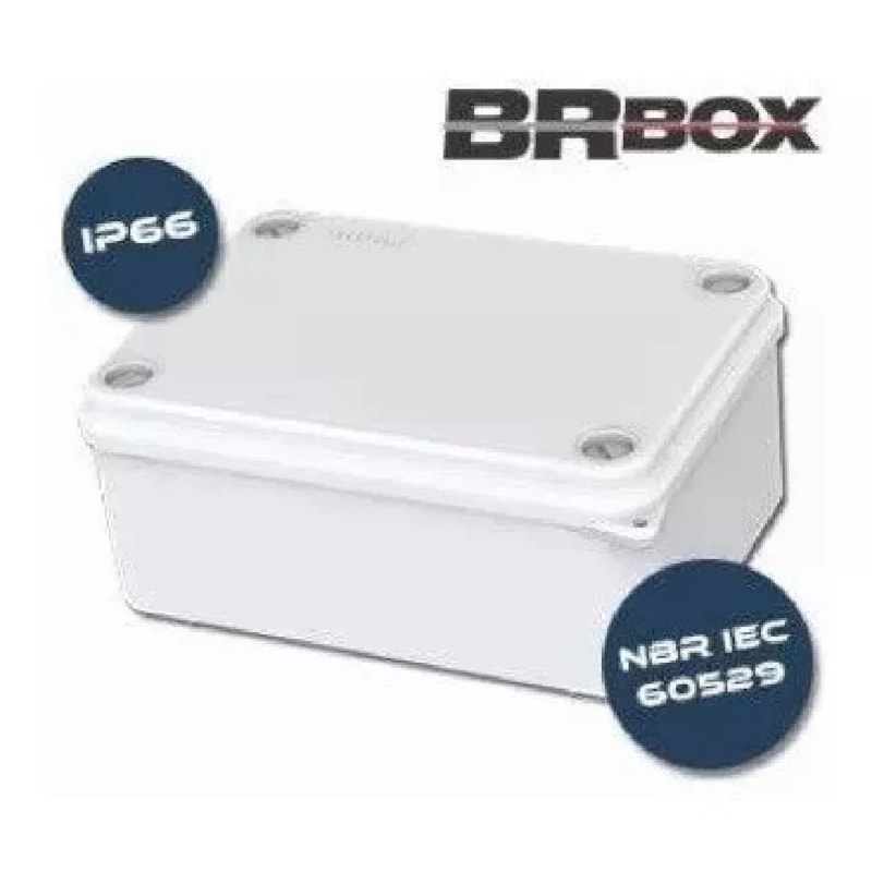 Caixa De Passagem Hermetica Branca 240X190X90Mm Ip66 Brbox-Brum