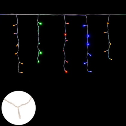 Cascata 100 Leds Colorido 8 Funcoes Tomada M/F 3m 81905