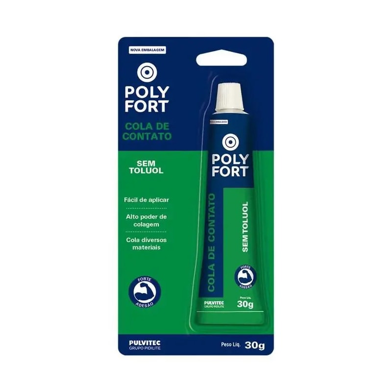 Cola Contato Poly Forte Pulvitec 30g sem Toluol