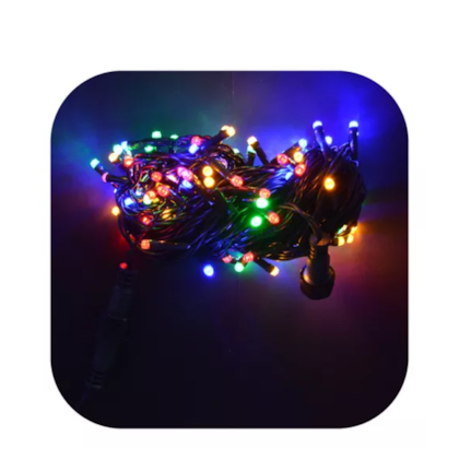 Cordao 100 Leds Color Fixo Fio Verde Tom M/F 10m 89017