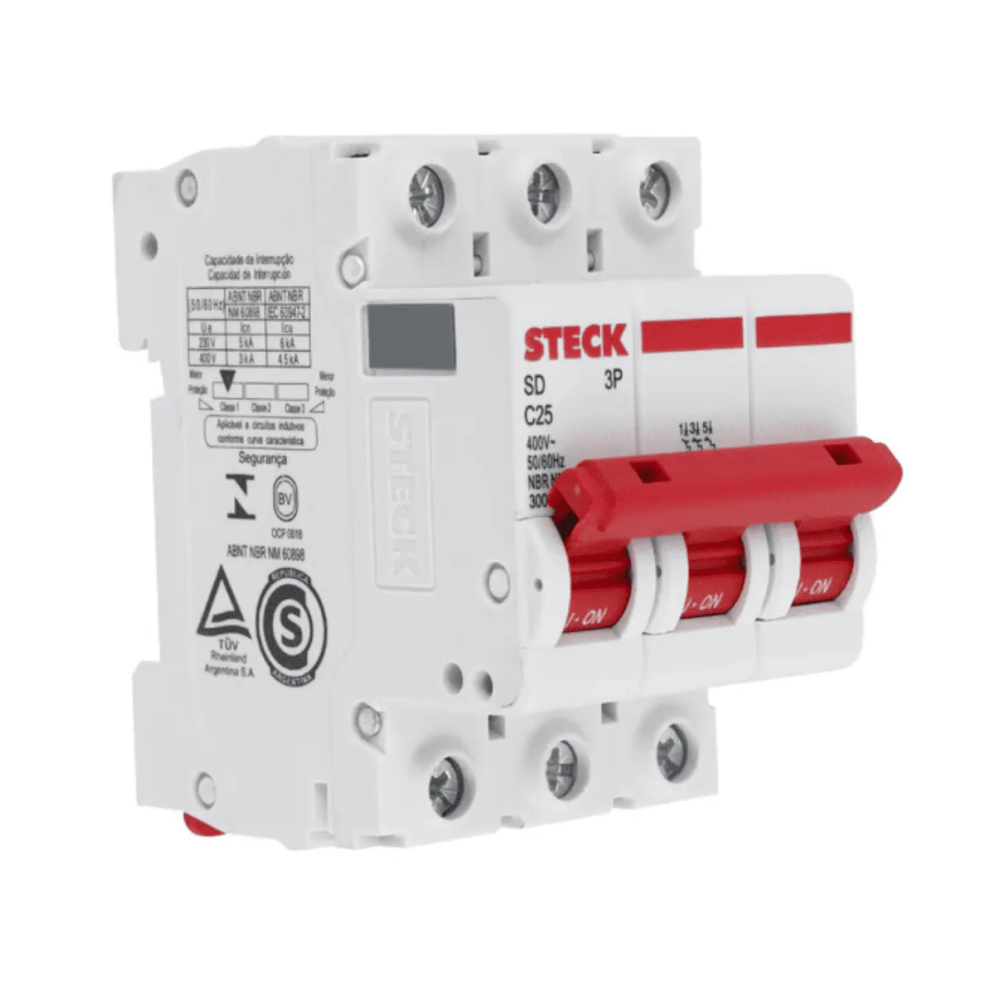 Centro Elétrico Pagina Disjuntor Steck Din 3P C 25A SDD63C25
