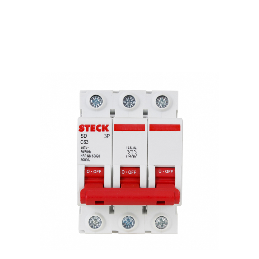 Centro Elétrico | Disjuntor Tripolar Steck Cx Mold 63A SDJS63