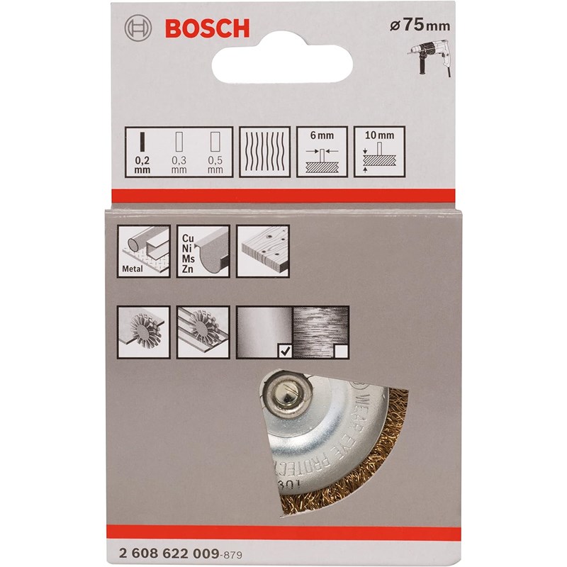 Escova De Aco Bosch 75x0 2mm