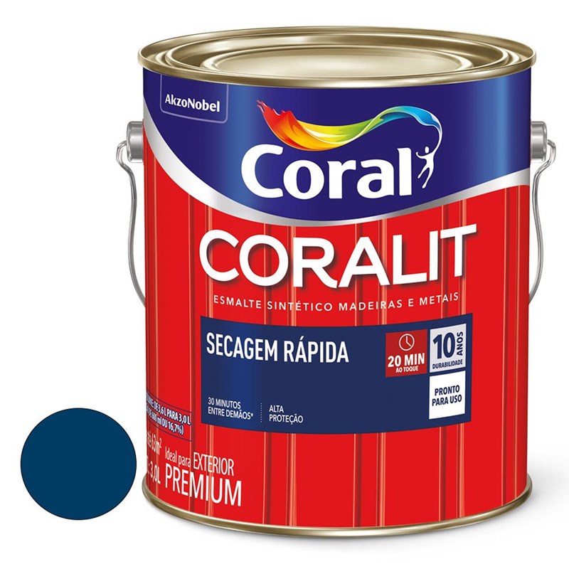 Esmalte Coralit Seca Rapida 3.0l Br Azul Del Rey