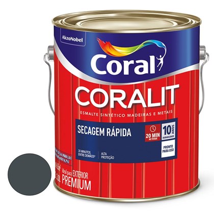 Esmalte Coralit Seca Rapida 3.0l Br Cinza Escuro
