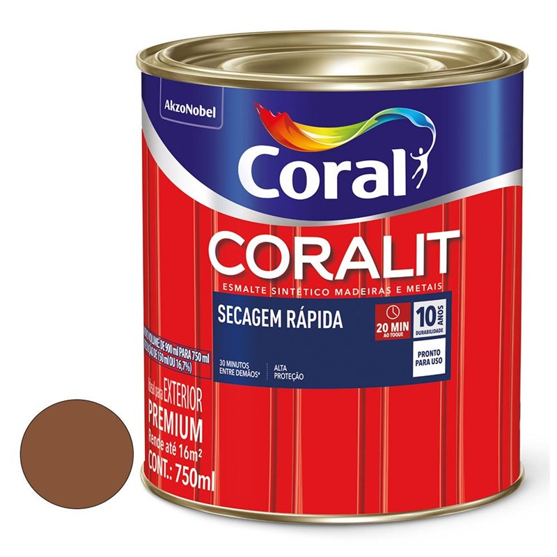 Esmalte Coralit Seca Rapida 750ml Br Marron Conhaque