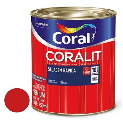 Esmalte Coralit Seca Rapida 750ml Br Vermelho