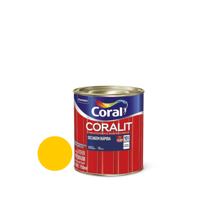 Esmalte Coralit Seca Rapido 750ml Br Amarelo Trat