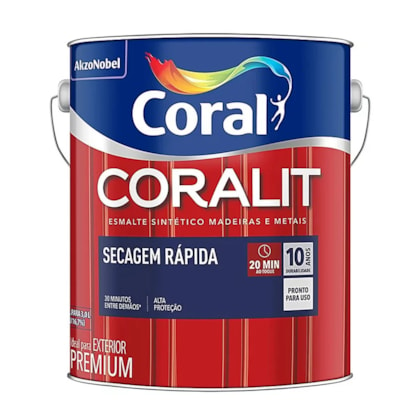 Esmalte Coralit Secagem Rapida Acetinado 3L Branco Gelo