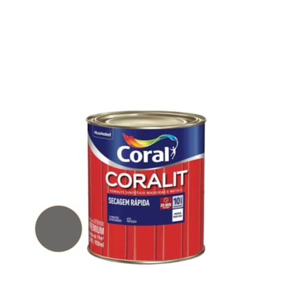 Esmalte Coralit Secagem Rapida Brilhante 0,750ML Cinza Escuro