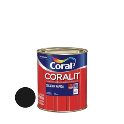 Esmalte Coralit Secagem Rapida Brilhante 0,750ML Preto