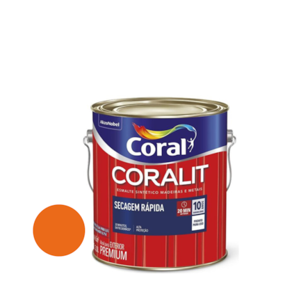 Esmalte Coralit Secagem Rapida Brilhante 3L Laranja