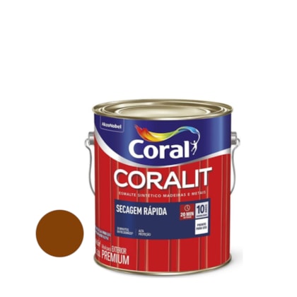 Esmalte Coralit Secagem Rapida Brilhante 3L Marrom Conhaque