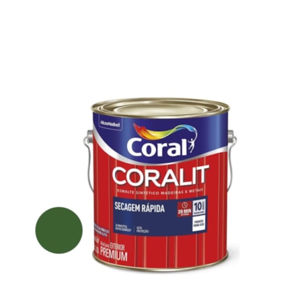 Esmalte Coralit Secagem Rapida Brilhante 3L Verde Folha