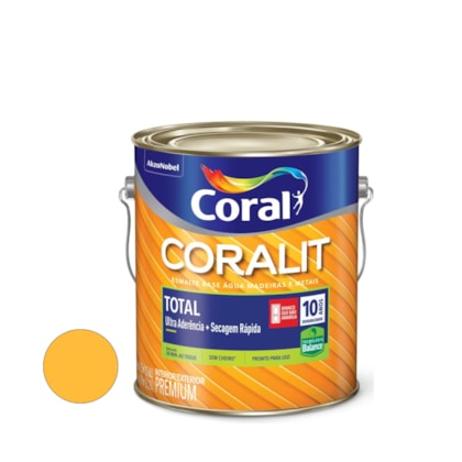 Esmalte Coralit Total Brilhante Amarelo 3,6l