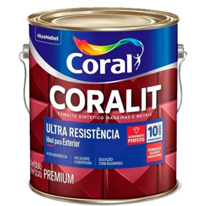 Esmalte Coralit Ultra Resistencia Ab Preto 3,6l