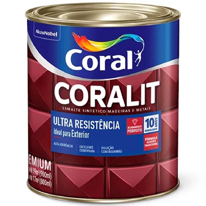 Esmalte Coralit Ultra Resistencia Alto Brilho Preto 900ml