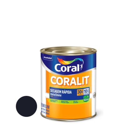 Esmalte Sintetico Coral Base Agua 900 Ml Preto