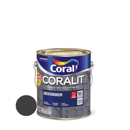 Esmalte Sintetico Coralit Antiferrugem Preto 900ml Coral