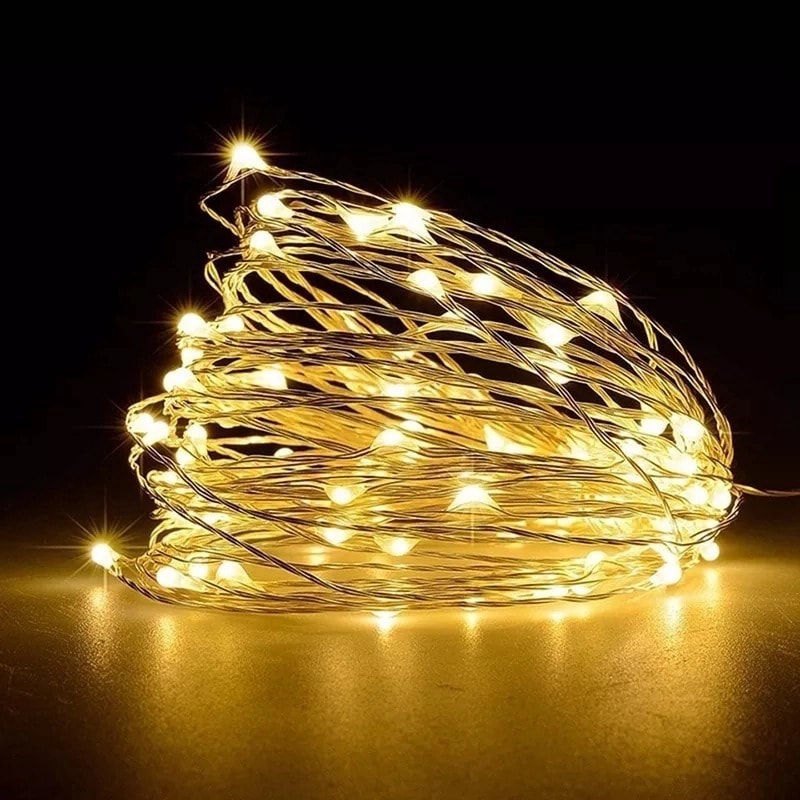 Fio De Fada Com 100 Leds Warm 8 Funcoes 19229