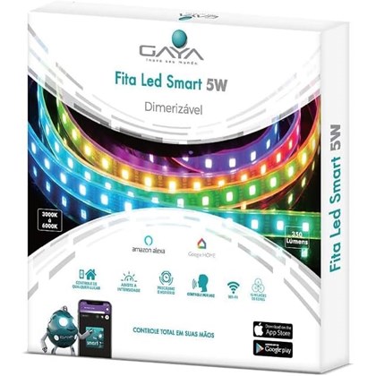 Fita Led Smart RGB Wi-fi 5 Metros 12v 50w 500lm Gaya