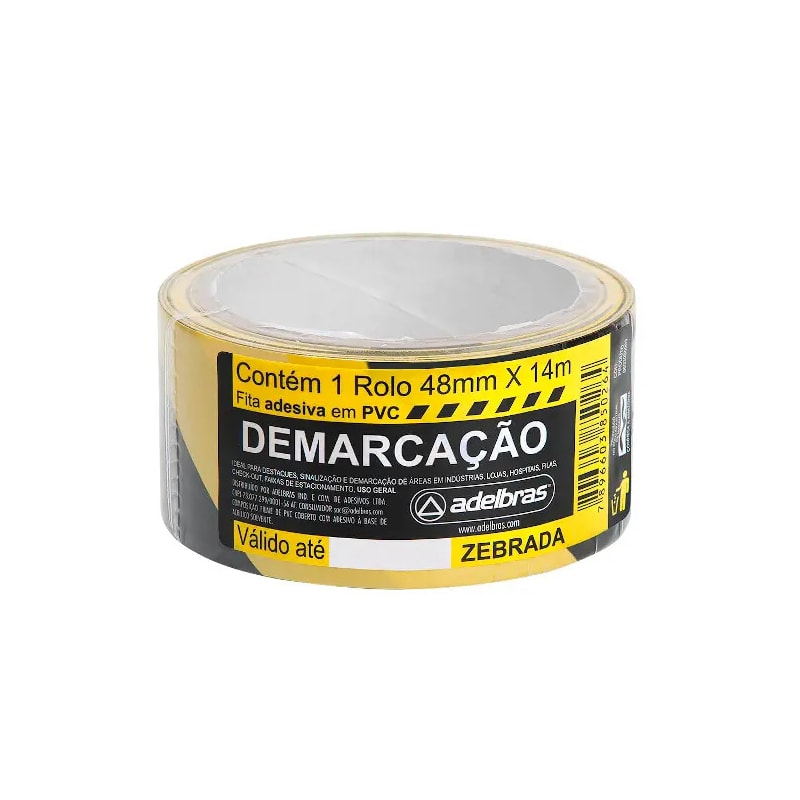 Fita Pvc Demarcacao Solo 48mmx14m Am/Preta