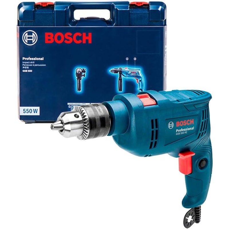 Furadeira Impacto 550W Gsb 550 Re Bosch Com Maleta