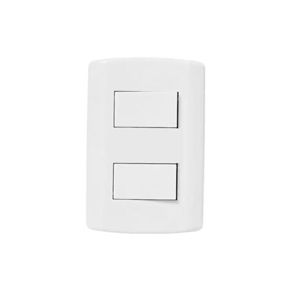 Interruptor Modular 2 Teclas Simples 10A branco Pluzie 8398