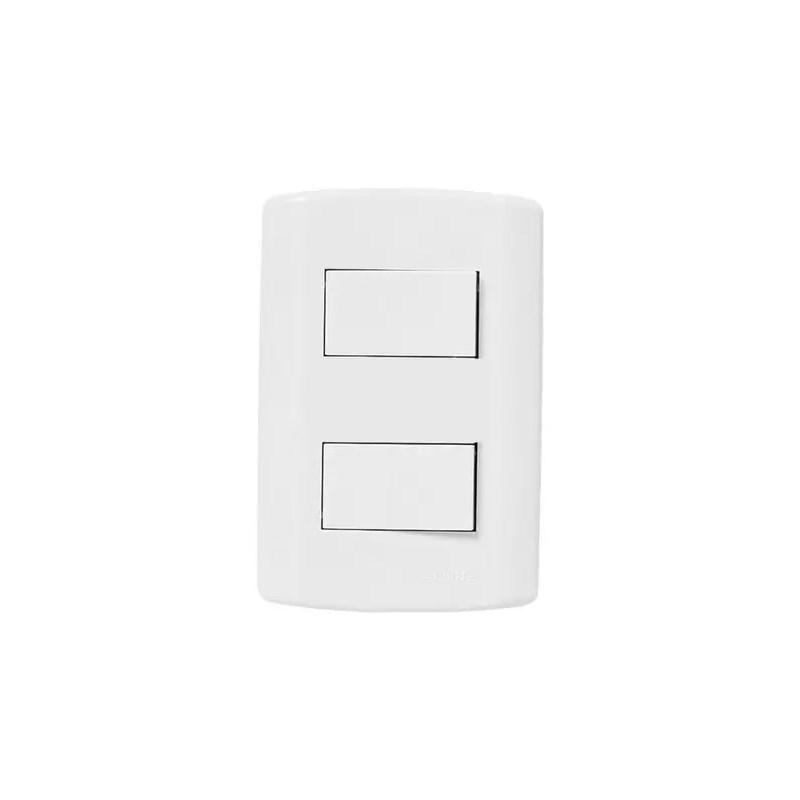Interruptor Modular 2 Teclas Simples 10A branco Pluzie 8398