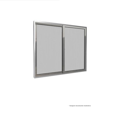 Janela Aluminio 50x50 2 Folhas Vidro Canelado
