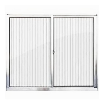 Janela Aluminio 50x50 2 Folhas Vidro Canelado