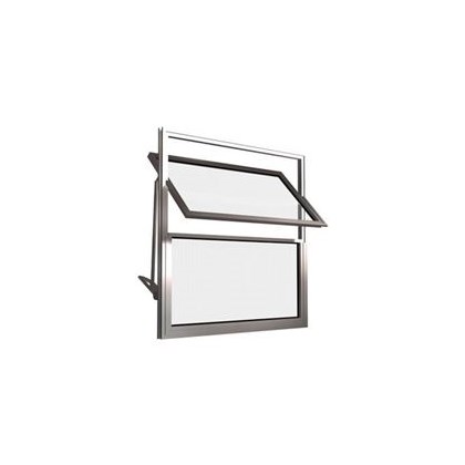 Janela Basculante Home 0,40x0,40m De Aluminio Branco 2 Folhas Vidro Liso QUALITY