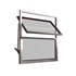 Janela Basculante Home 60x40 de Aluminio Natural com 2 Folhas de Vidro Canelado QUALITY
