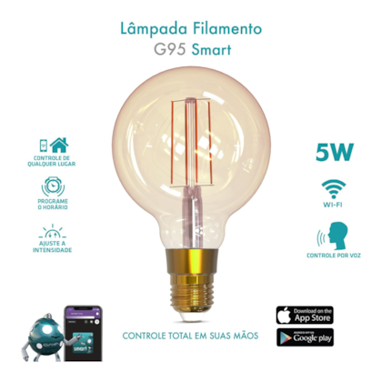 Lampada Filamento G95 Dimerizavel Smart 9875-Gaya