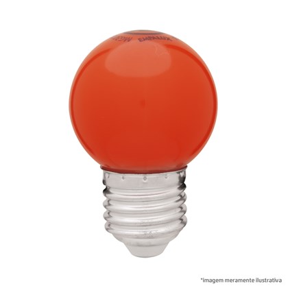 Lampada Led Empalux Mini Globo 1w Vermelha E27 Biv