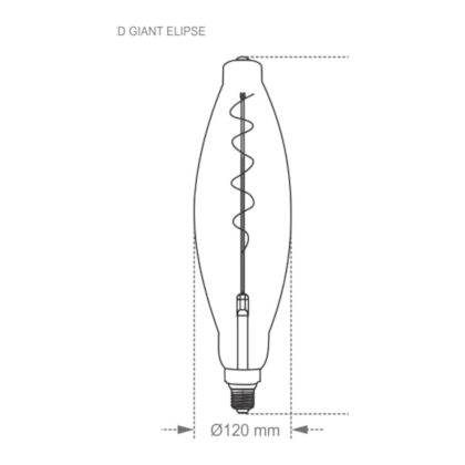 Lampada Led Taschibra Filamento Giant Elipse Autovolt Ambar