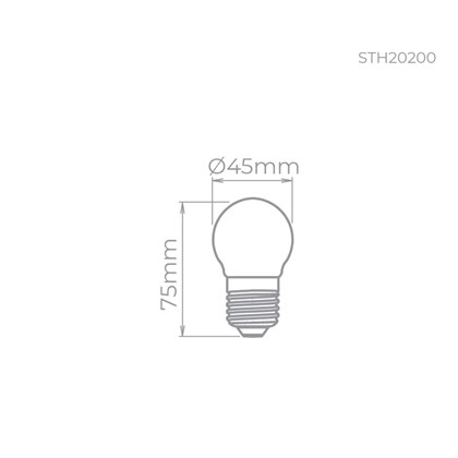 Lampada Stella Led Mini Bulbo Filamen Milky E27 2,5w 200lm Sth20200/40