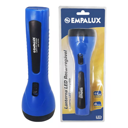 Lanterna Recarregavel Empalux 11 Led Biv Azul