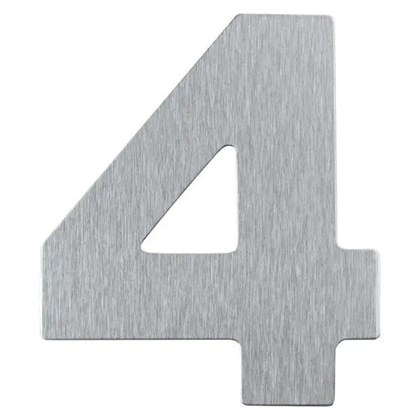 Numero Residencial De Aluminio Com Adesivo Escovado 4-Atlas